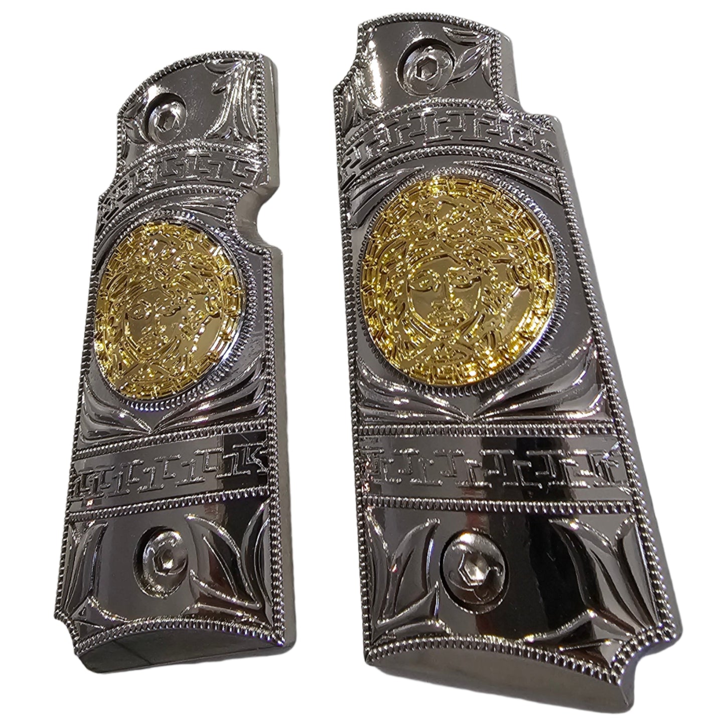 Kimber Micro Carry 380 ACP Metal Grips – Scroll Design with Ambi Cut (Includes 4 Matching Screws)
