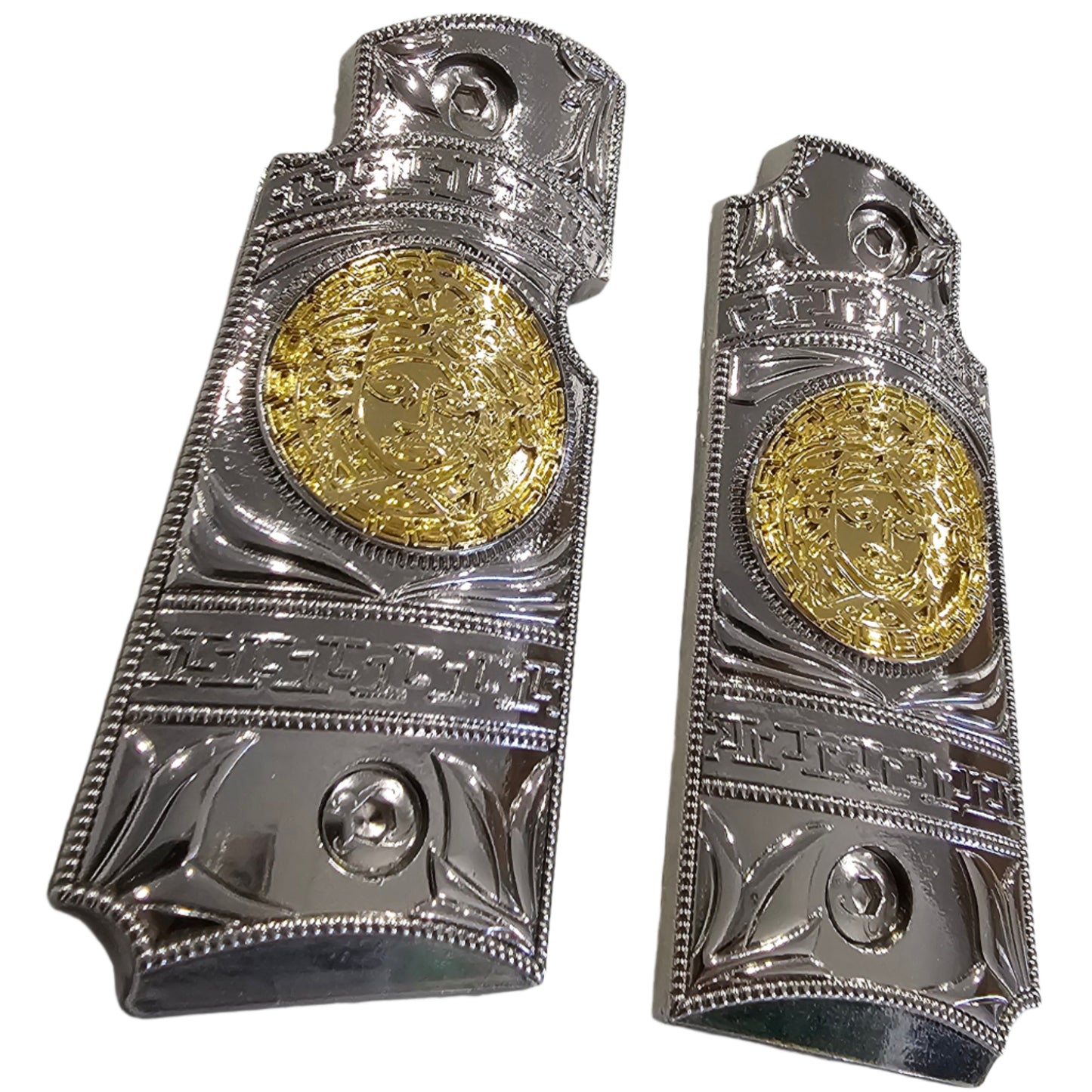 Kimber Micro Carry 380 ACP Metal Grips – Scroll Design with Ambi Cut (Includes 4 Matching Screws)