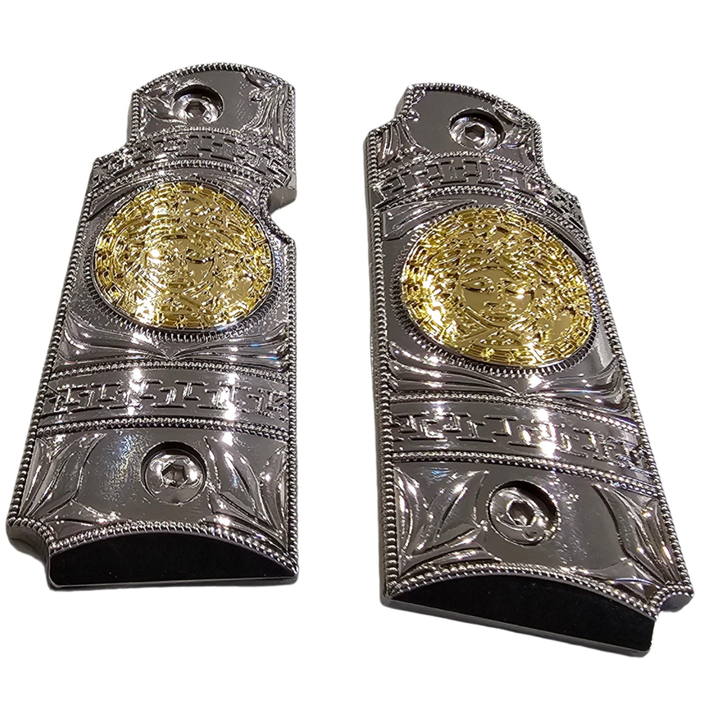 Kimber Micro Carry 380 ACP Metal Grips – Scroll Design with Ambi Cut (Includes 4 Matching Screws)