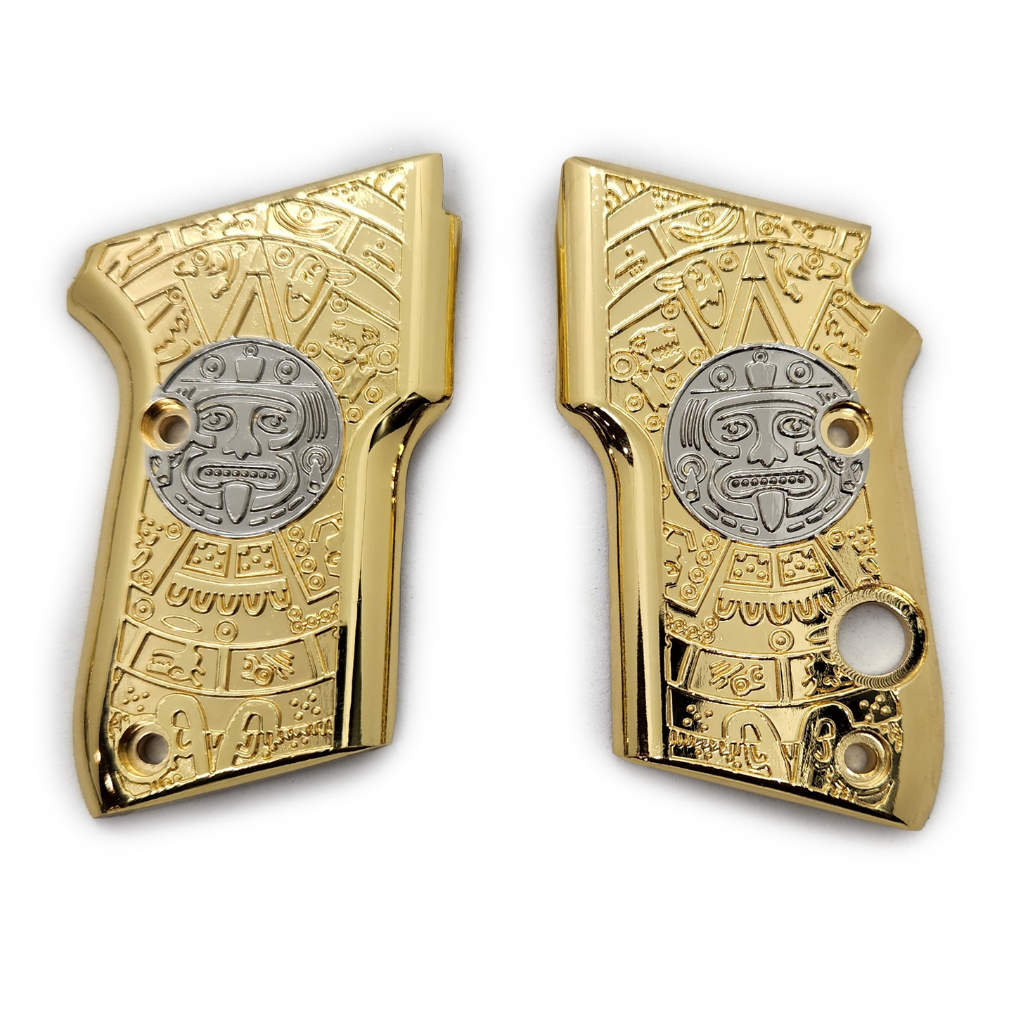 BERETTA 21A Bobcat 3032 Tomcat Metal Grips - Beretta Nickel Gold #T-TC17