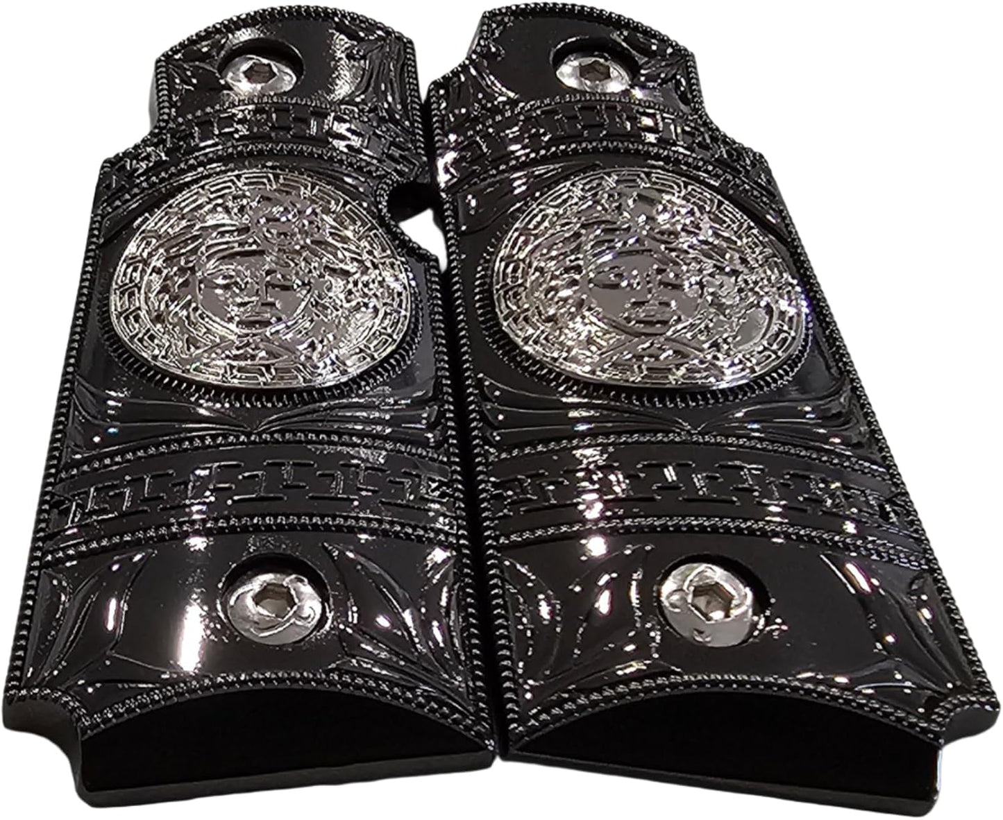 Kimber Micro Carry 380 ACP Metal Grips – Scroll Design with Ambi Cut Black Nickel