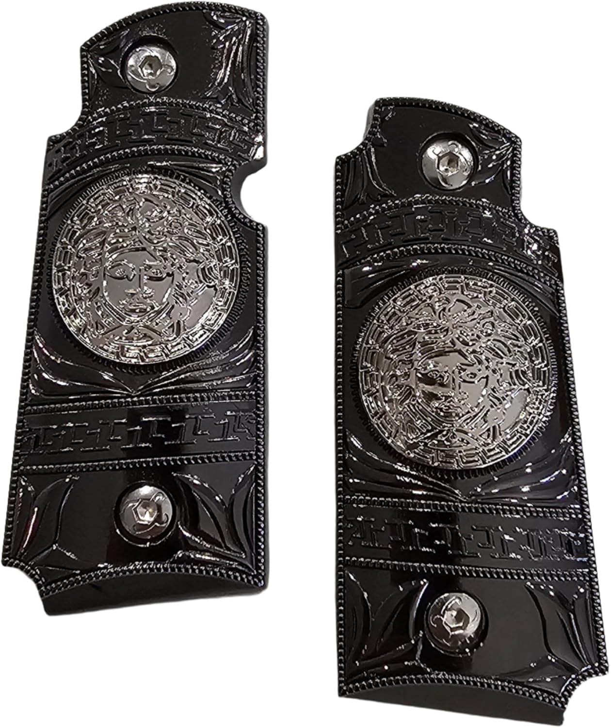 Kimber Micro Carry 380 ACP Metal Grips – Scroll Design with Ambi Cut Black Nickel