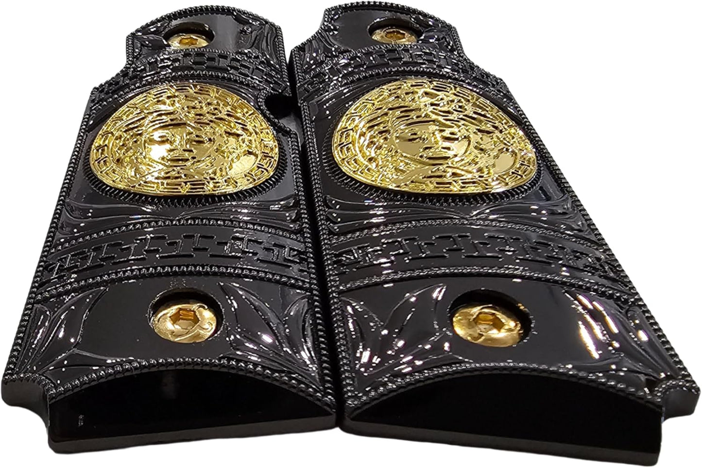 Kimber Micro Carry 380 ACP Metal Grips – Scroll Design with Ambi Cut Black Gold