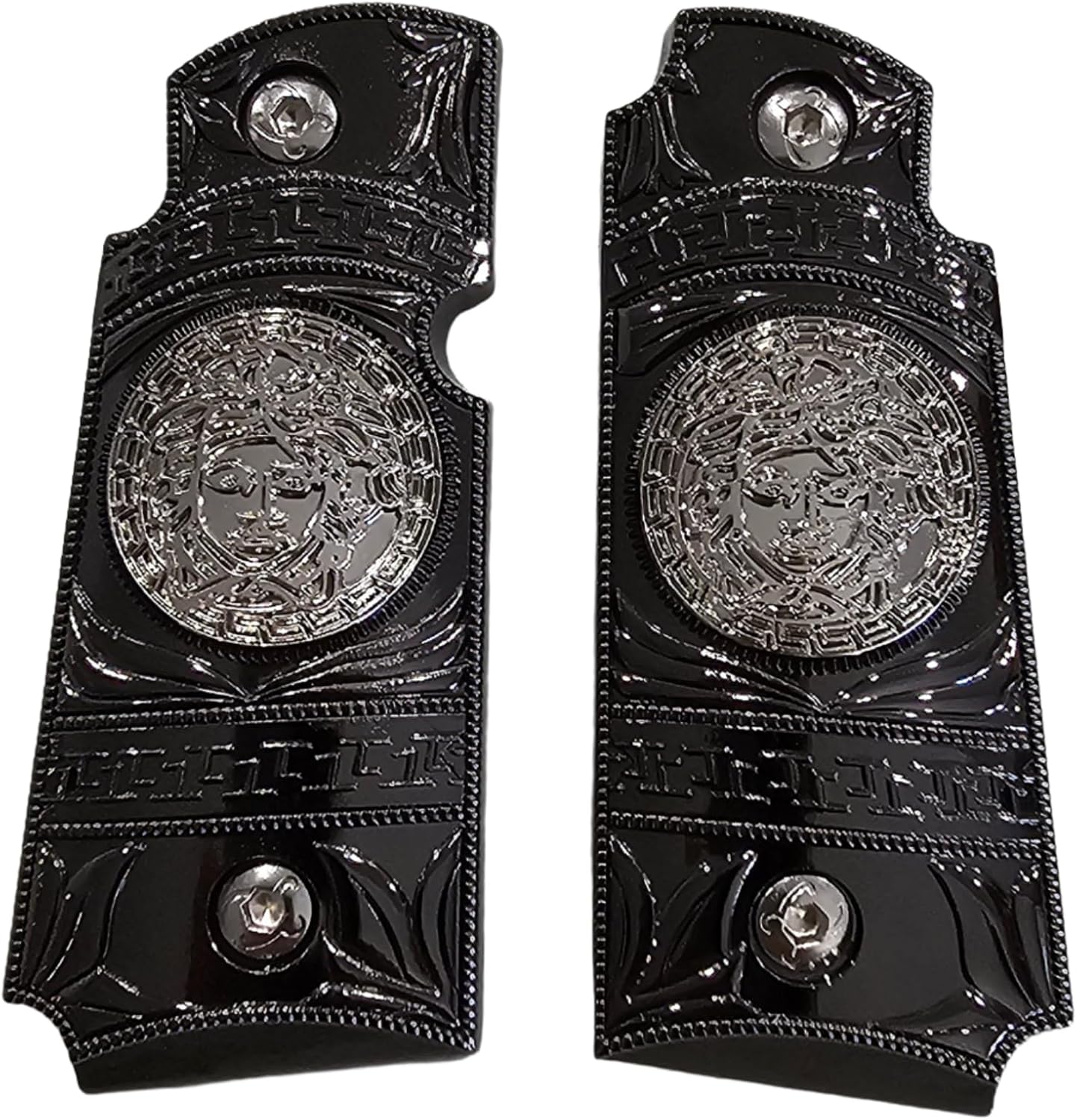 Kimber Micro Carry 380 ACP Metal Grips – Scroll Design with Ambi Cut Black Nickel