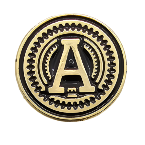 2 x Letters A GRIP MEDALLIONS Real Gold Plated 13 MM
