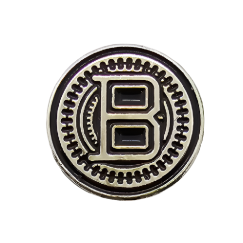 2 x B GRIP MEDALLIONS Real Silver Plated 15 MM