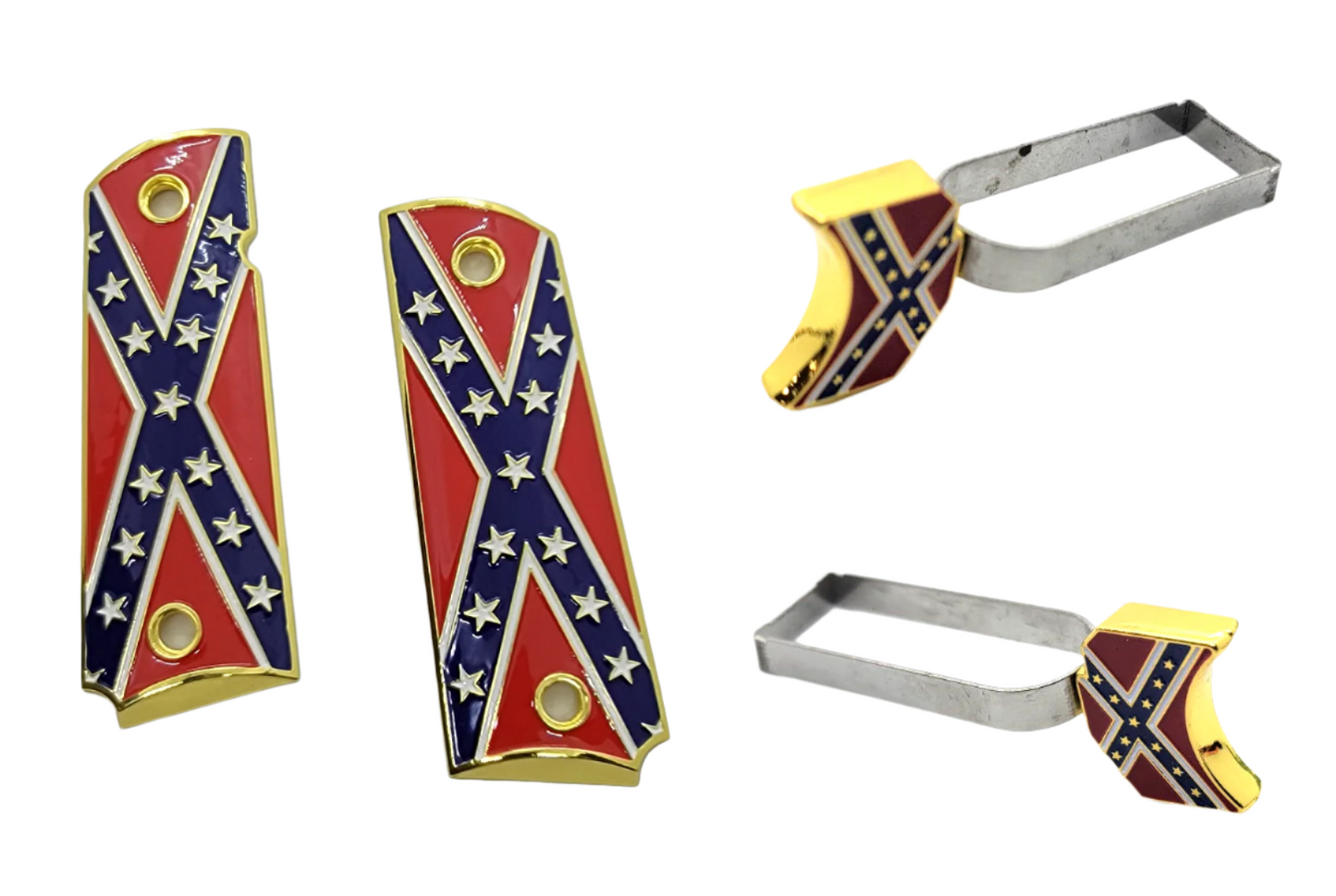 Clearance Sale Combo Dixie Flag Set Trigger and Grips Gold Nickel or Black