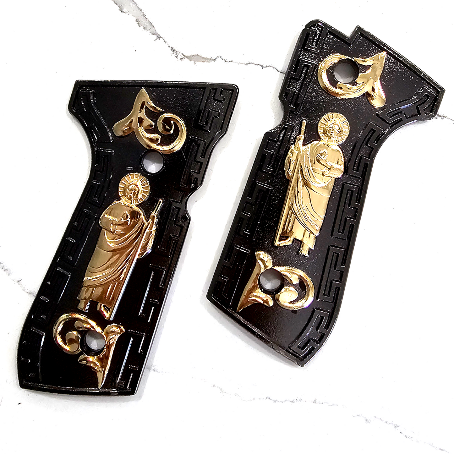 St Jude Beretta GRIPS 92/96 Series Pistols 92F, 92FS, M9, 96 Black Gold