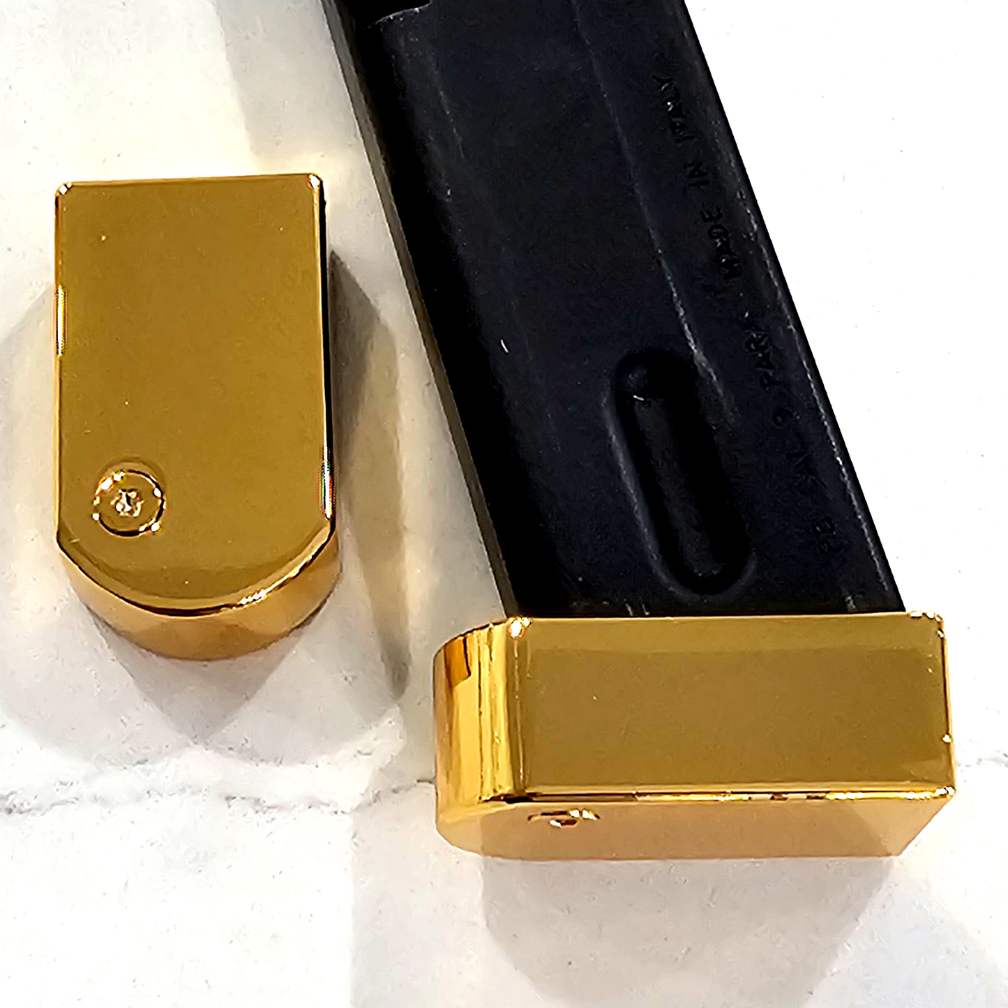 2 X Custom For Beretta Magazine Plate Extension 92 Series Metal 24K Gold Plated