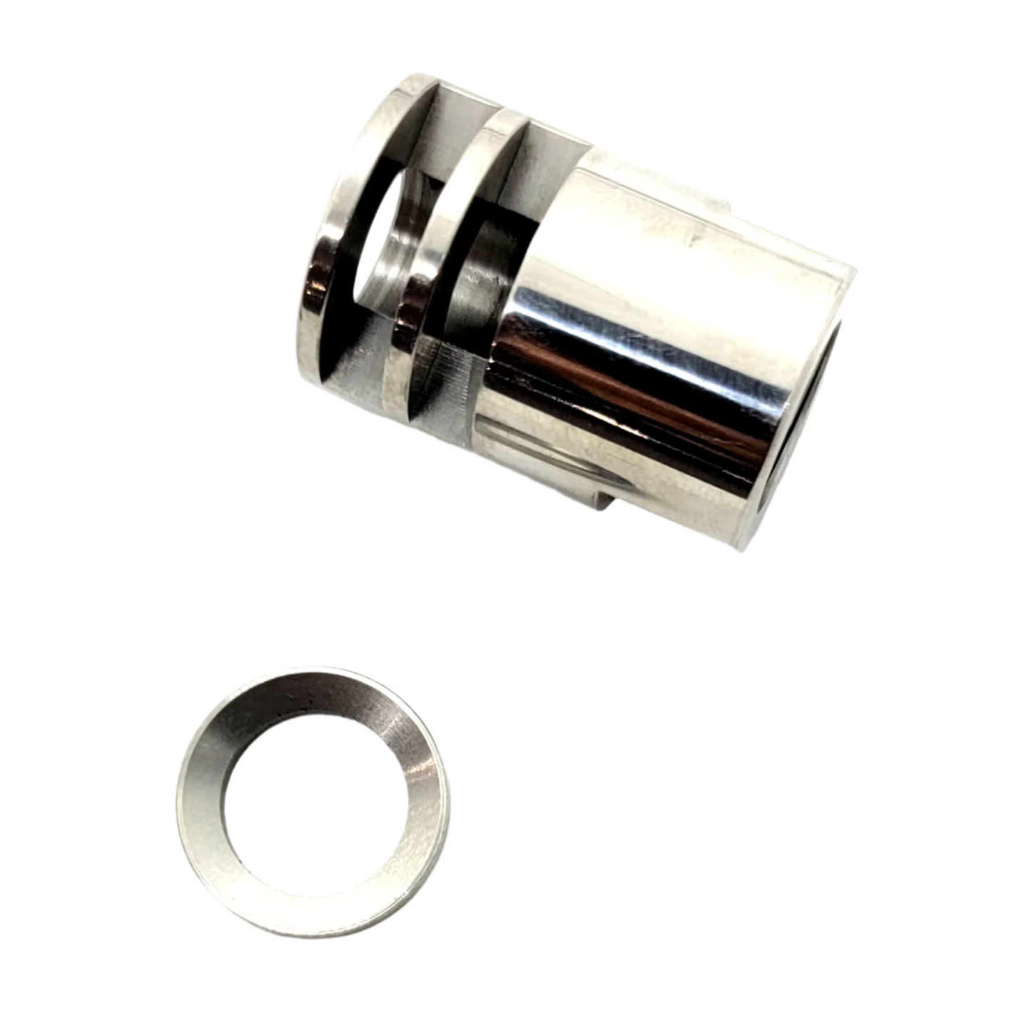 Mag Release, grip safety, Mainspring 1911 full size Polished Titanium