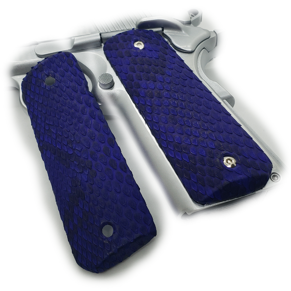 100% Natural Snake Skin 1911 FULL SIZE GRIPS W AMBI CUT