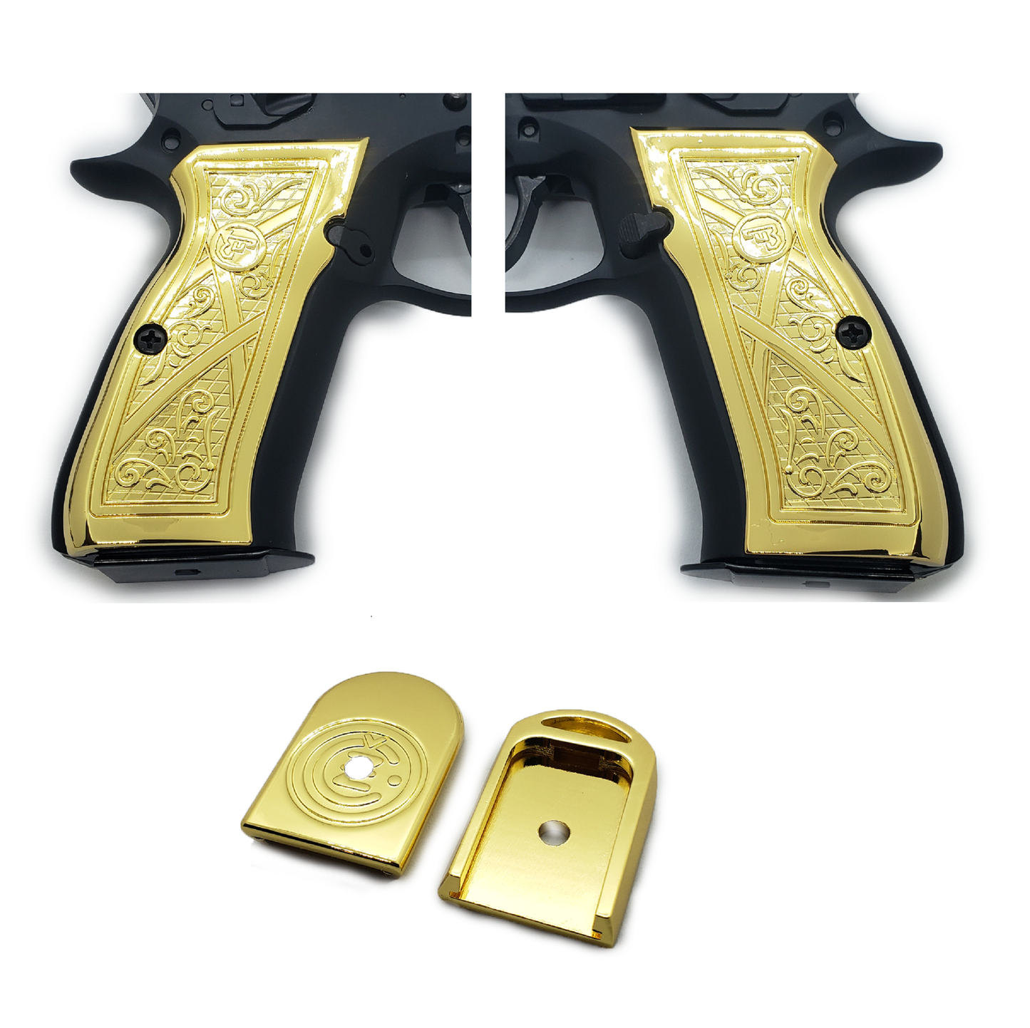Combo CZ 75 Grips Scroll Full Size 75 B BD SP-01 Shadow 2 #T-CZ13