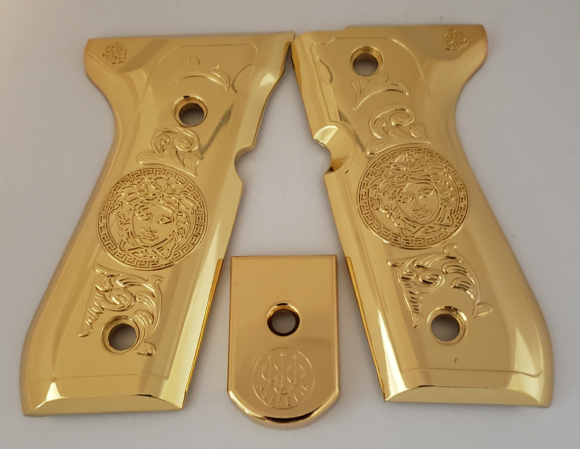 Combo Beretta GRIPS 92/96 Series Pistols 92F, 92FS, M9, 96 24K Gold