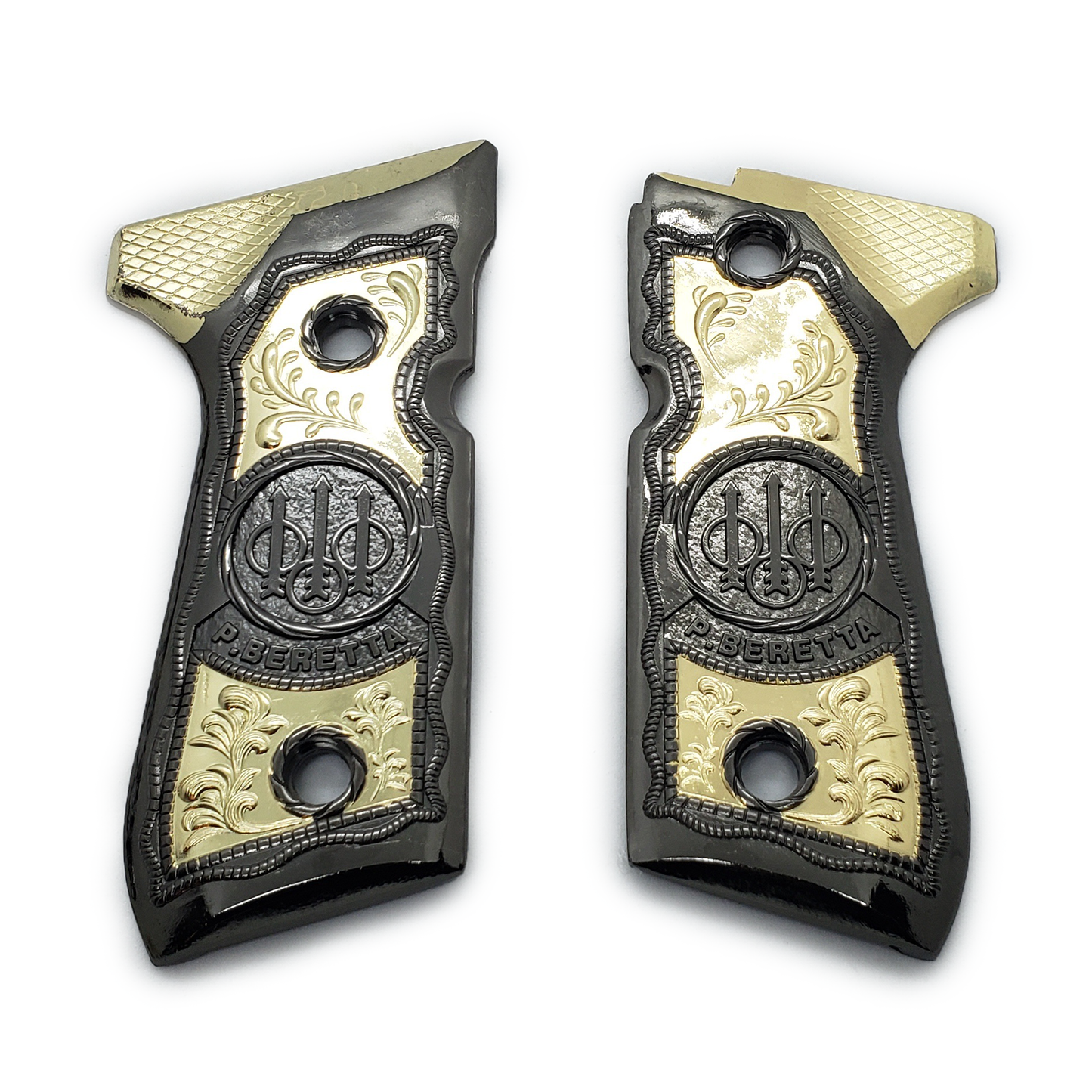 Custom Beretta GRIPS 92/96 Series 92F, 92FS, M9, 96 Black Gold