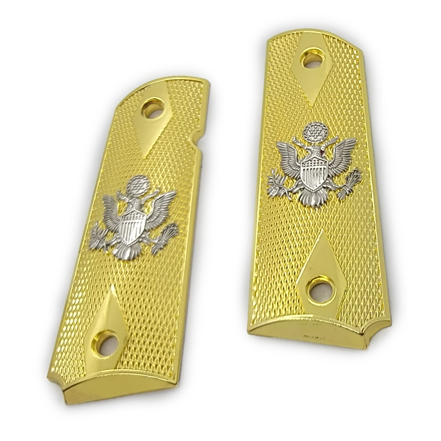 1911 COLT FULL SIZE Checkered Eagle Ambi Cut Black Gold