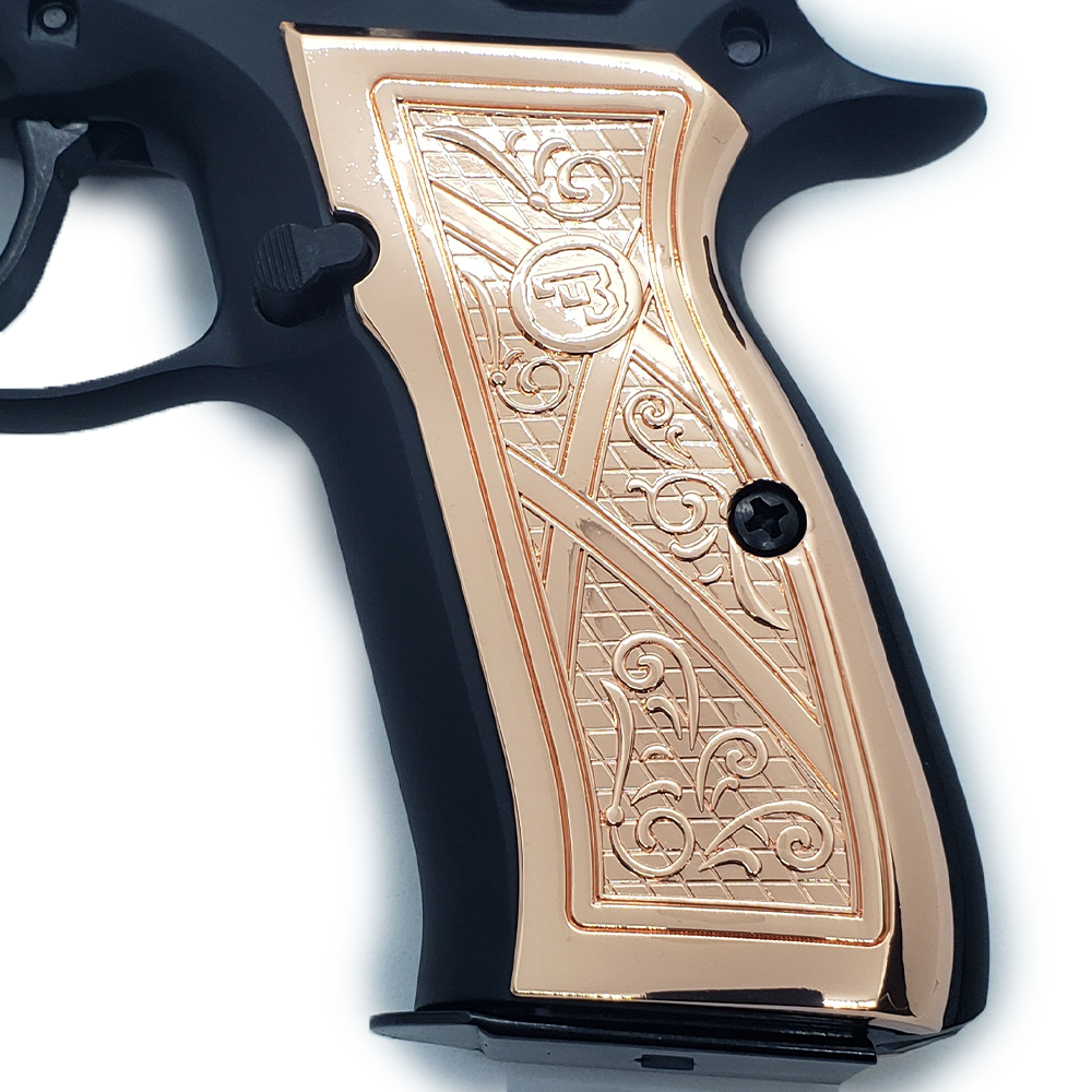 CZ 75-B CZ 85-B Full Size Rose Gold GRIPS CZ-75, CZ-85 Scroll Grips #T-T311