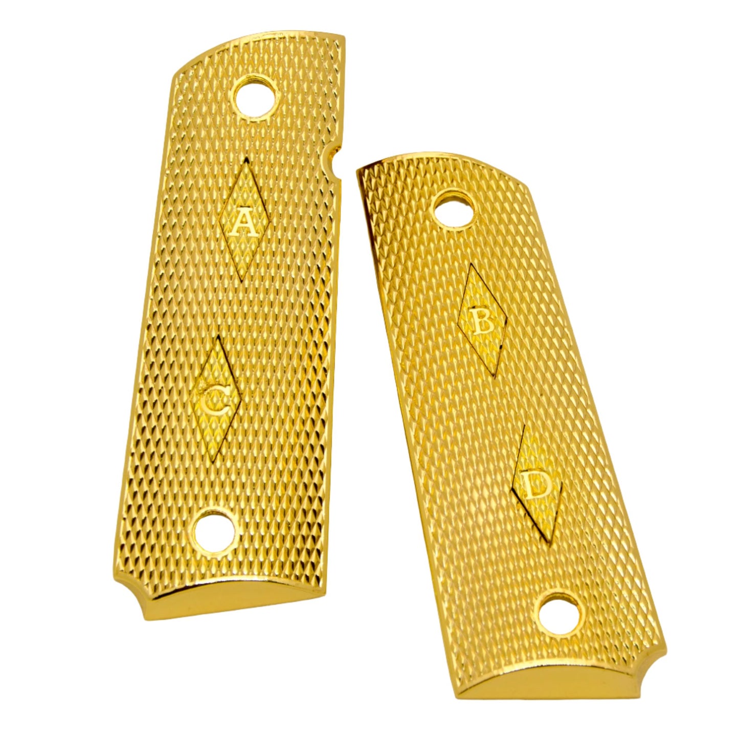 1911 Full Size Grips With Initials Gold, Nickel or Black Plated