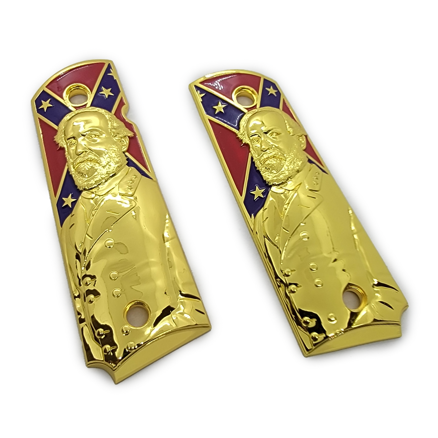 Metal Flag 1911 FULL SIZE Grips Ambi Cut Nickel GL-NP