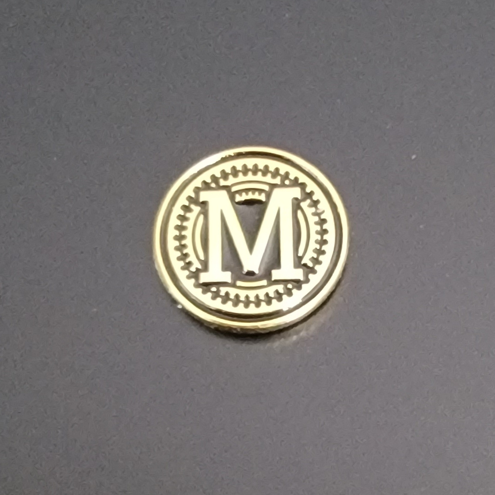 Real 24K Gold Plated Grips Emblems 13 mm Medallions
