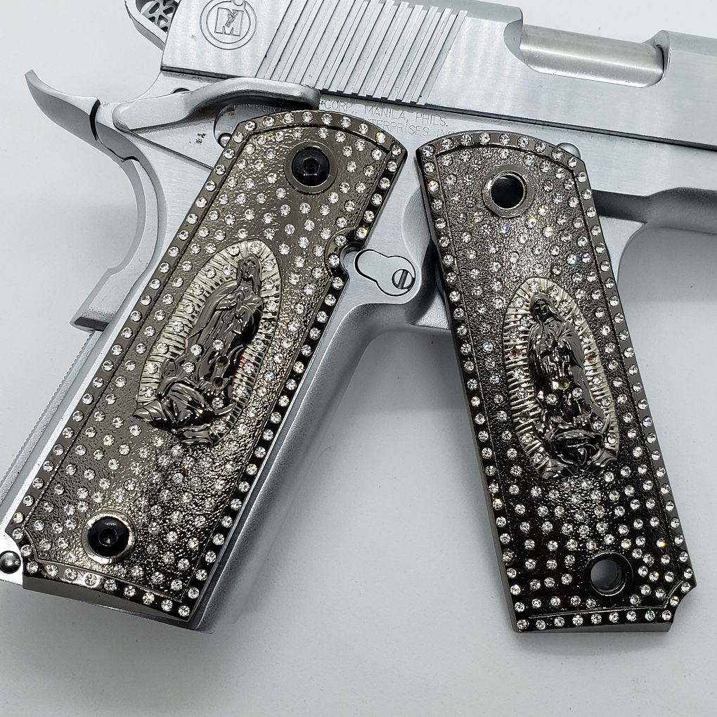 Clearance 1911 Grips Virgin Mary With Zirconia stones
