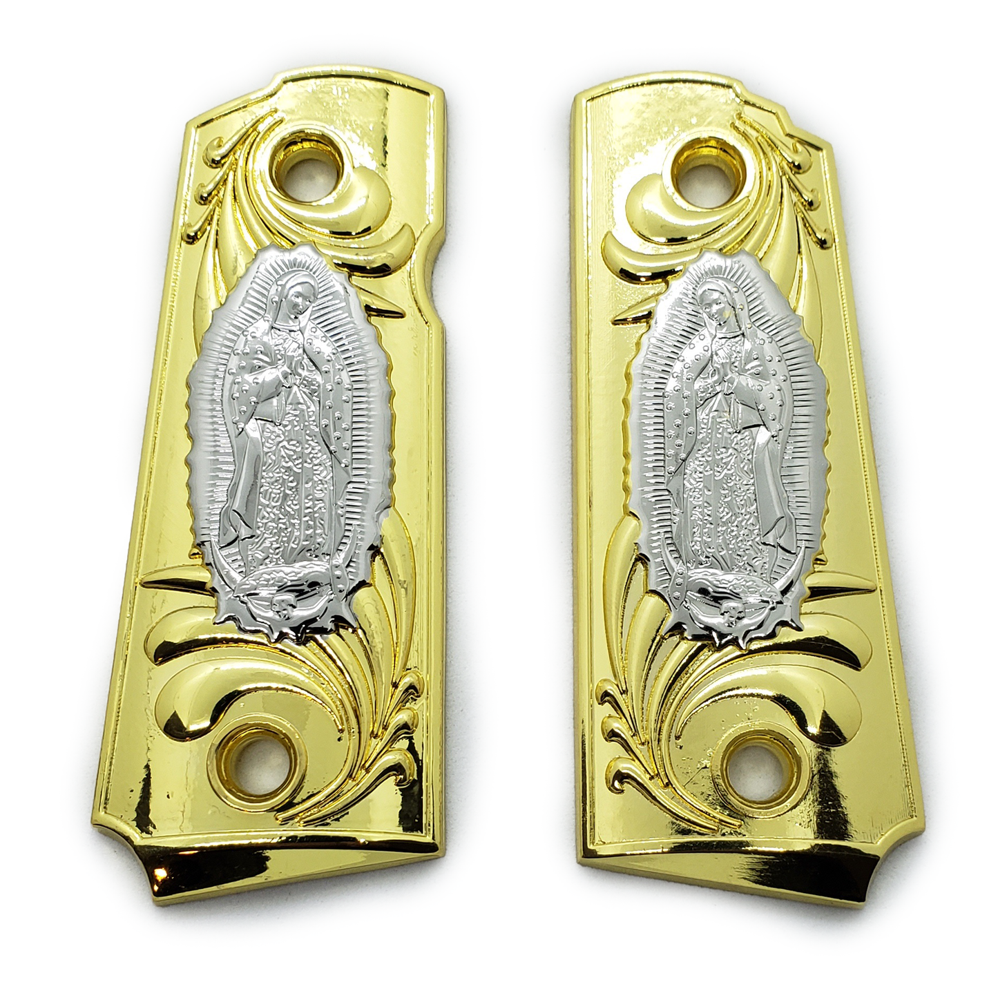1911 Grips Compact Officer Size Virgin Mary Black Gold