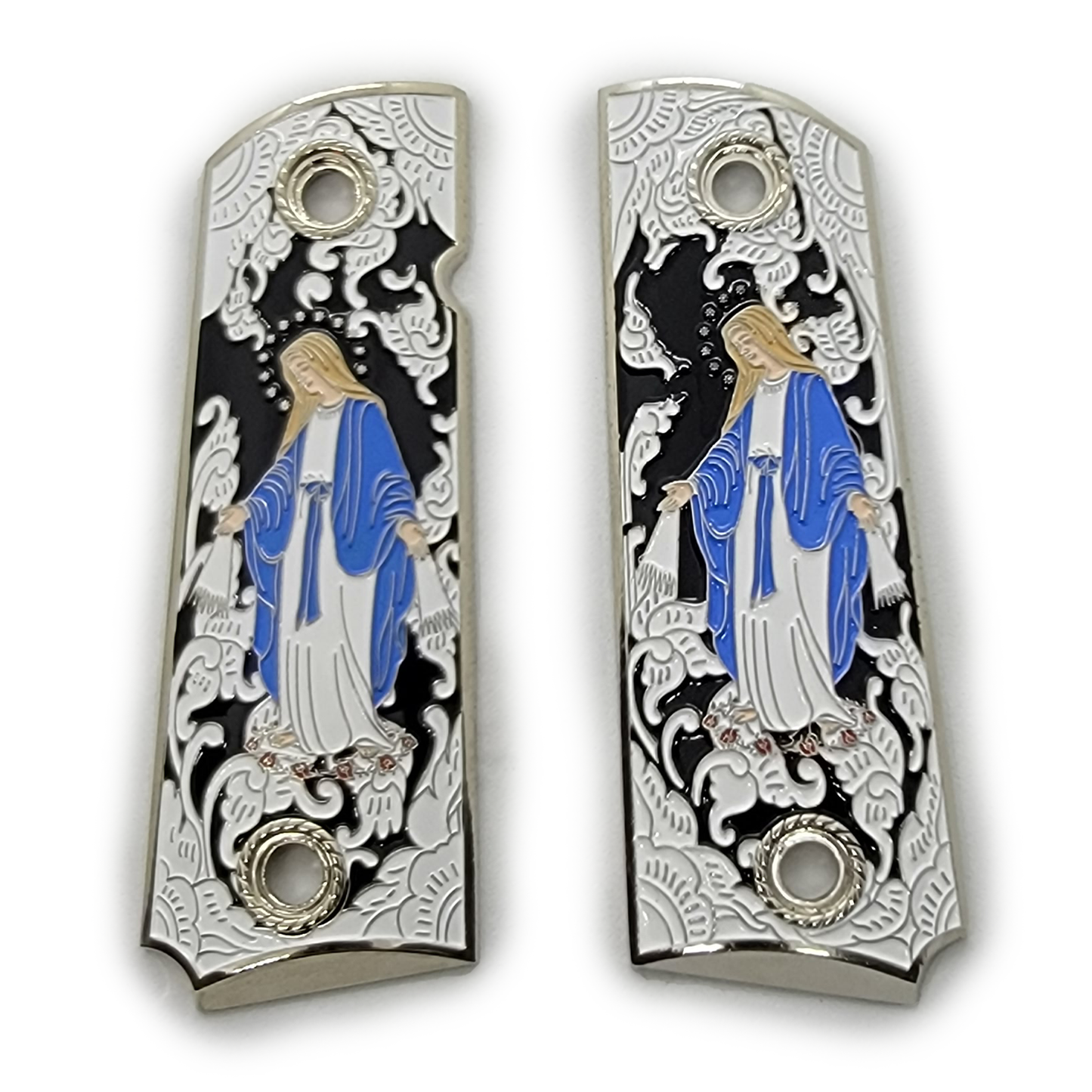 1911 Full Size Virgin Mary Gold Plated Grips W Soft Enamel