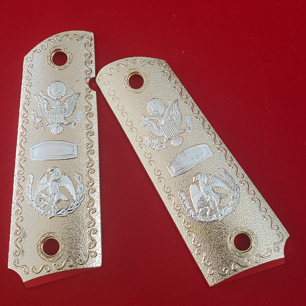 1911 FULL SIZE Eagle Grips Gold Plated Ambi Cut #T-T785