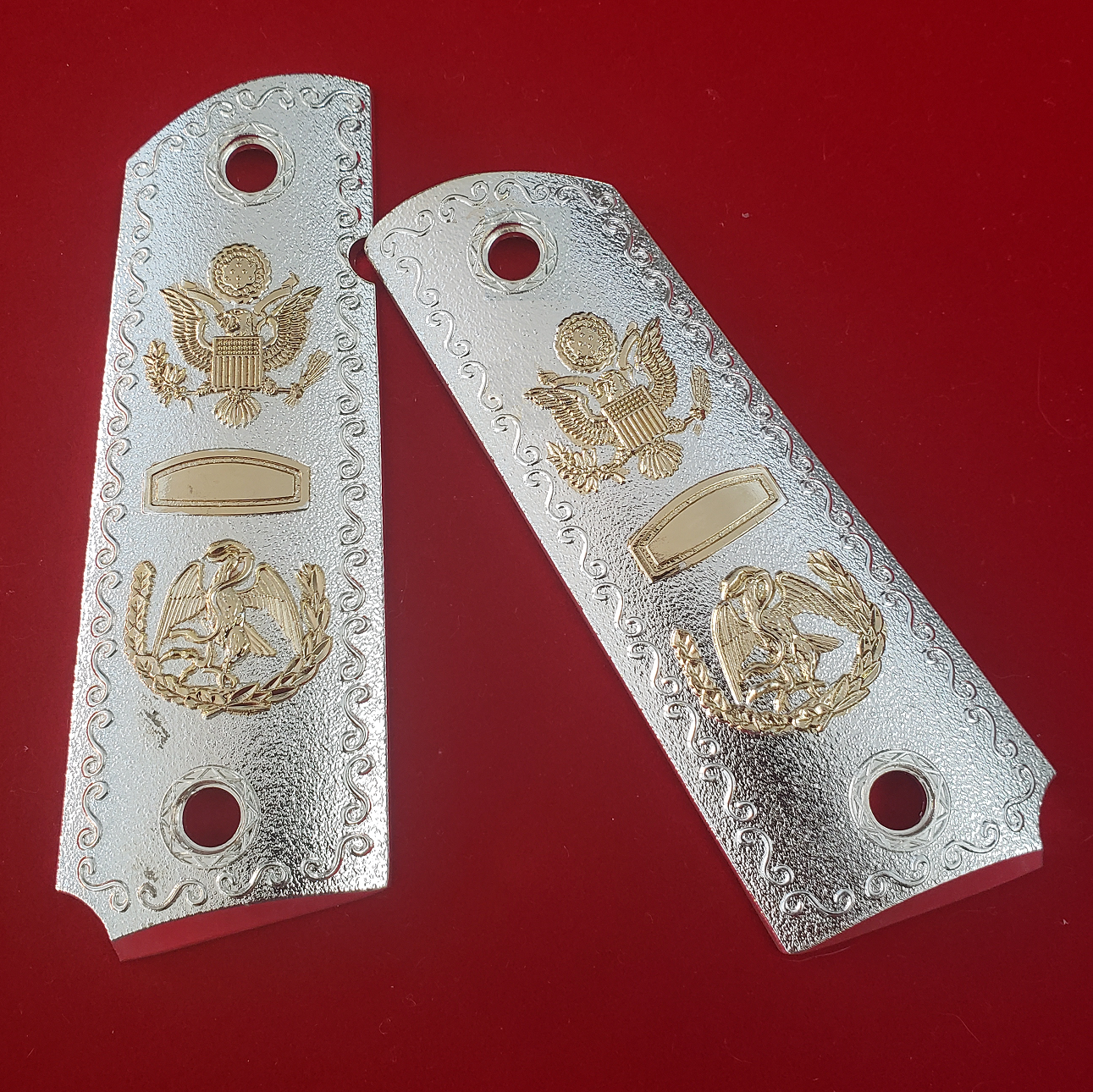 1911 FULL SIZE Eagle Grips Gold Plated Ambi Cut #T-T785