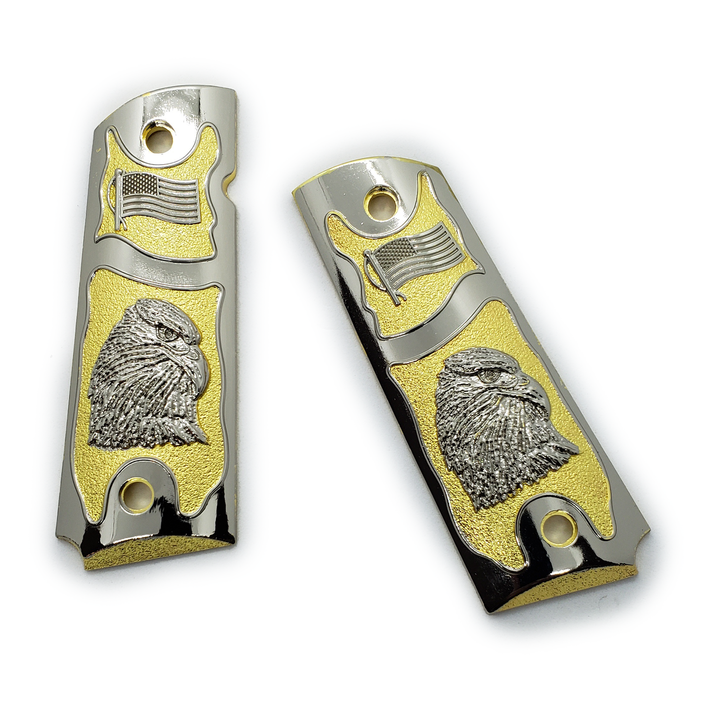 Metal 1911 GRIPS Full size Bald Eagle US Flag Grip