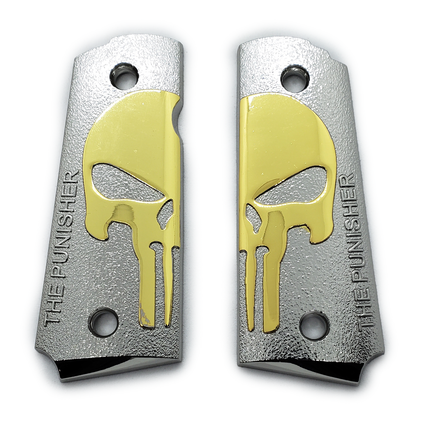 1911 COLT COMPACT OFFICER GRIPS SKULL BLACK GOLD