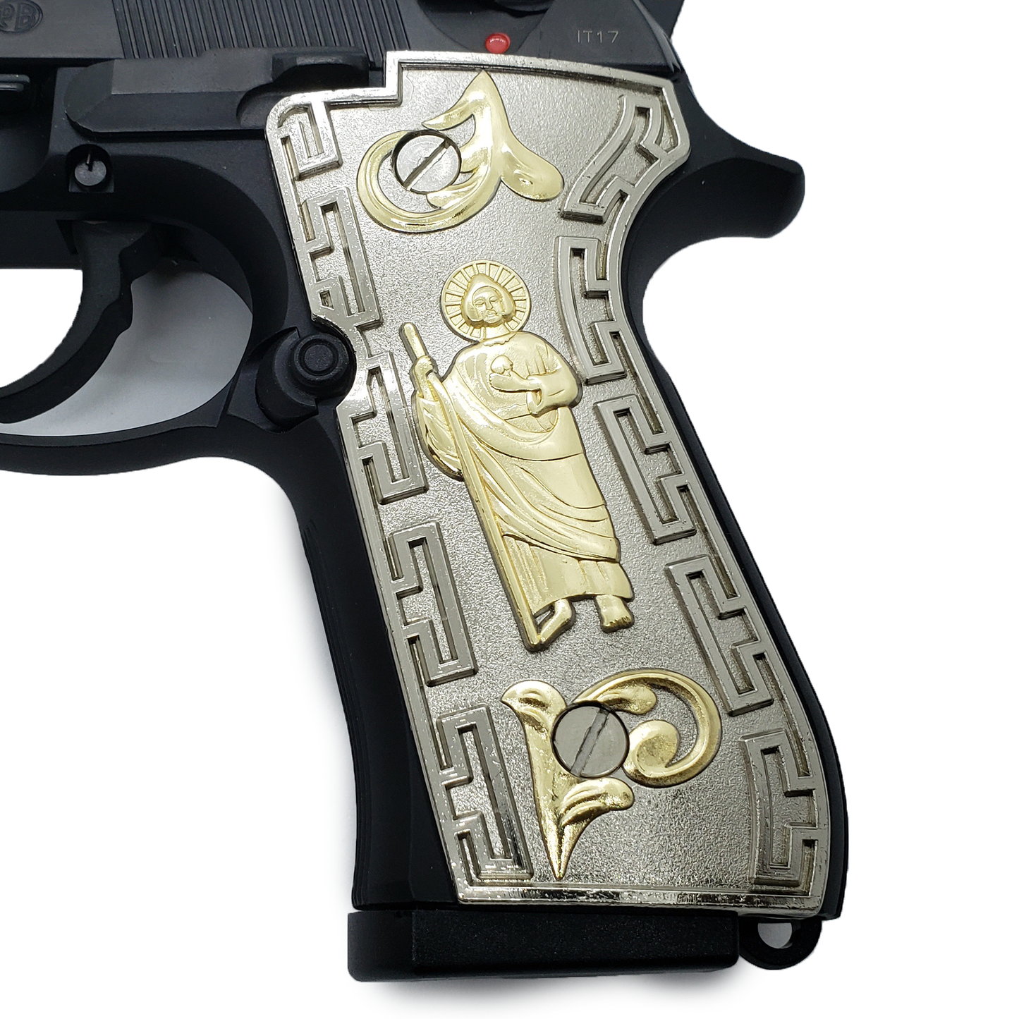 St Jude Beretta GRIPS 92/96 Series Pistols 92F, 92FS, M9, 96 Nickel