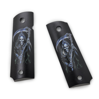 1911 FULL SIZE Art Metal Grips Grim Reaper Gold #T-GR121