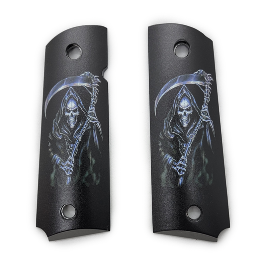 1911 FULL SIZE Art Metal Grips Grim Reaper Black #T-GR123