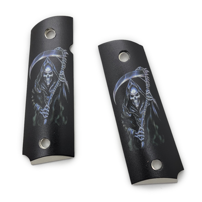 1911 FULL SIZE Art Metal Grips Grim Reaper Gold #T-GR121