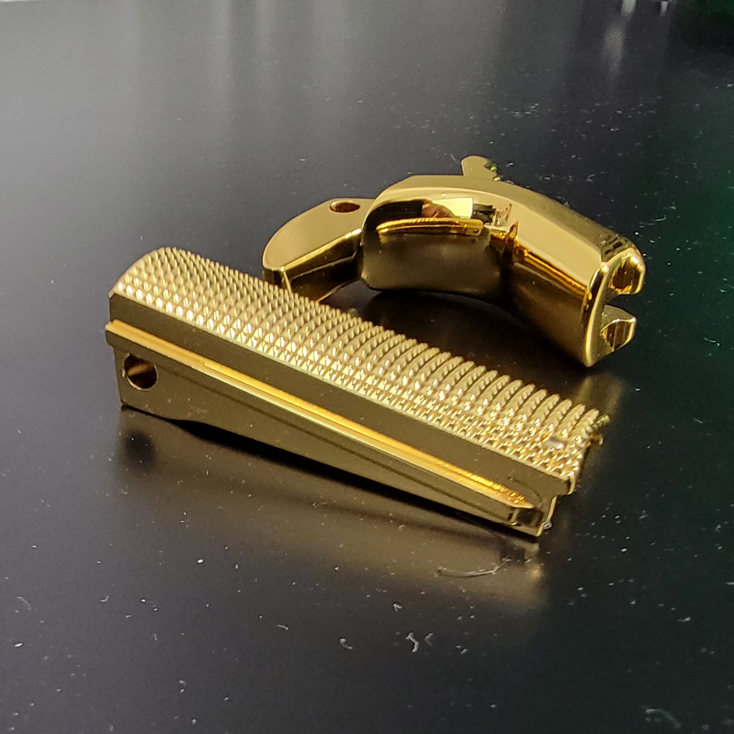Free Screws Included 1911 grip safety 1911 Mainspring housing Kit full size .25 Radius Polished Real 24K Gold