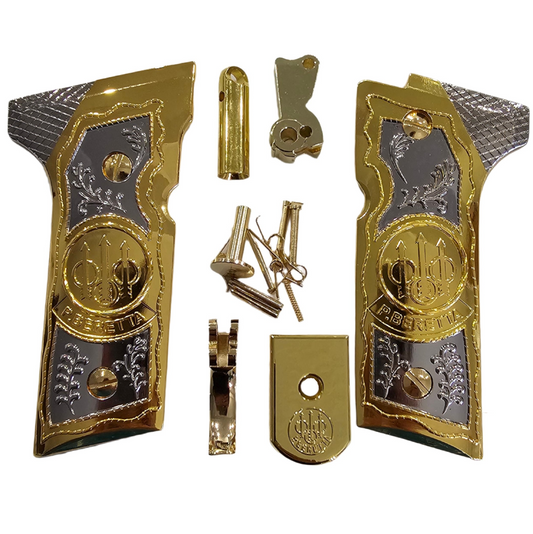 Combo Beretta 92X Metal Grips and Parts Beretta M9A3, M9A4 Models 24K Gold