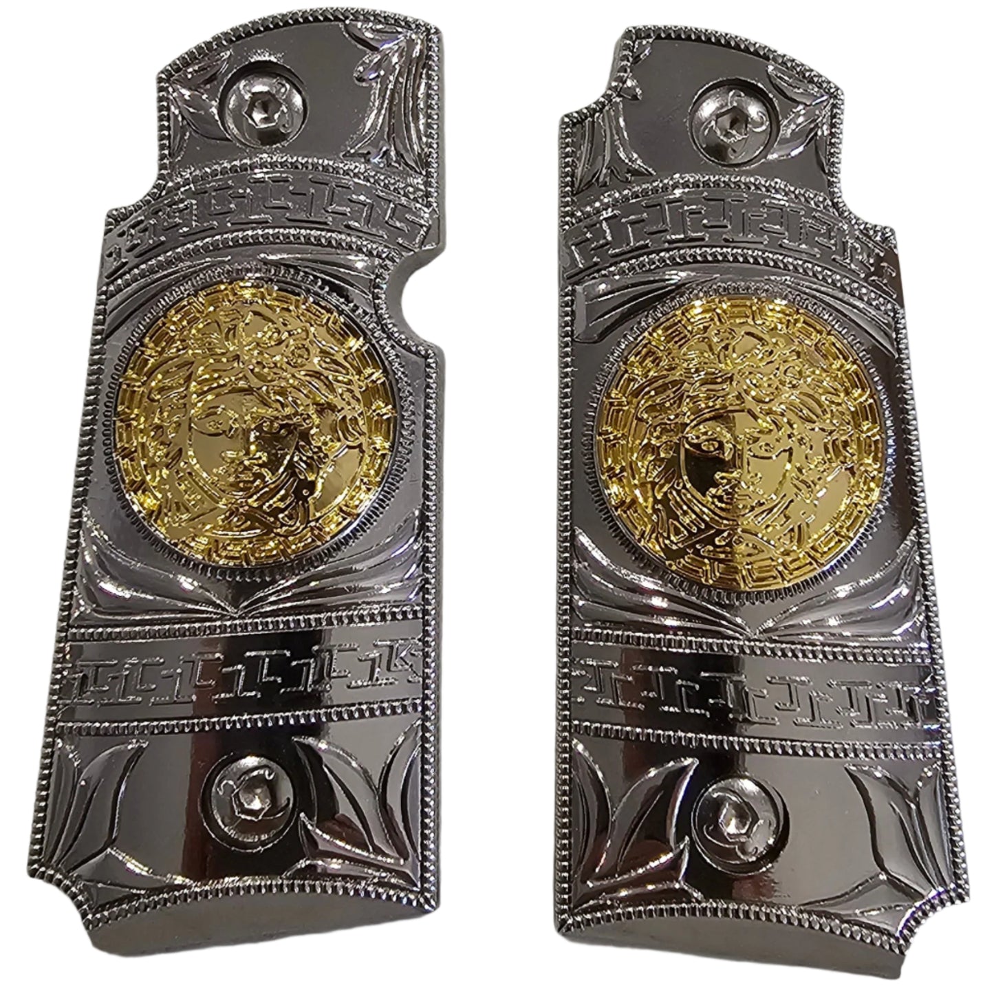 Kimber Micro Carry 380 ACP Metal Grips – Scroll Design with Ambi Cut (Includes 4 Matching Screws)