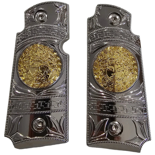 Kimber Micro Carry 380 ACP Metal Grips – Scroll Design with Ambi Cut (Includes 4 Matching Screws)