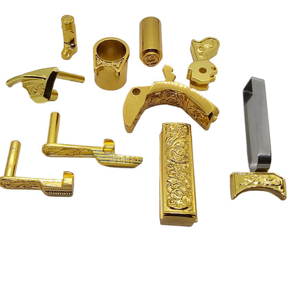Custom Gold-Plated 1911 Full Size Parts Kit – 10pc Engraved Steel Replacement 🔥 Save $100 for a Limited Time! 🔥