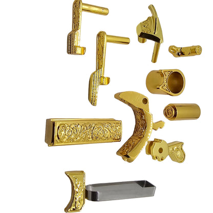 Custom Gold-Plated 1911 Full Size Parts Kit – 10pc Engraved Steel Replacement 🔥 Save $100 for a Limited Time! 🔥