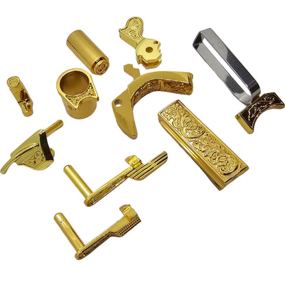 Custom Gold-Plated 1911 Full Size Parts Kit – 10pc Engraved Steel Replacement 🔥 Save $100 for a Limited Time! 🔥
