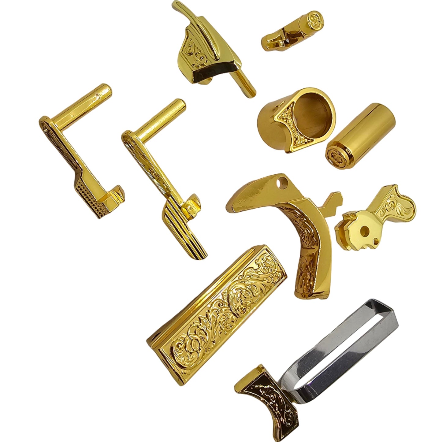 Custom Gold-Plated 1911 Full Size Parts Kit – 10pc Engraved Steel Replacement 🔥 Save $100 for a Limited Time! 🔥