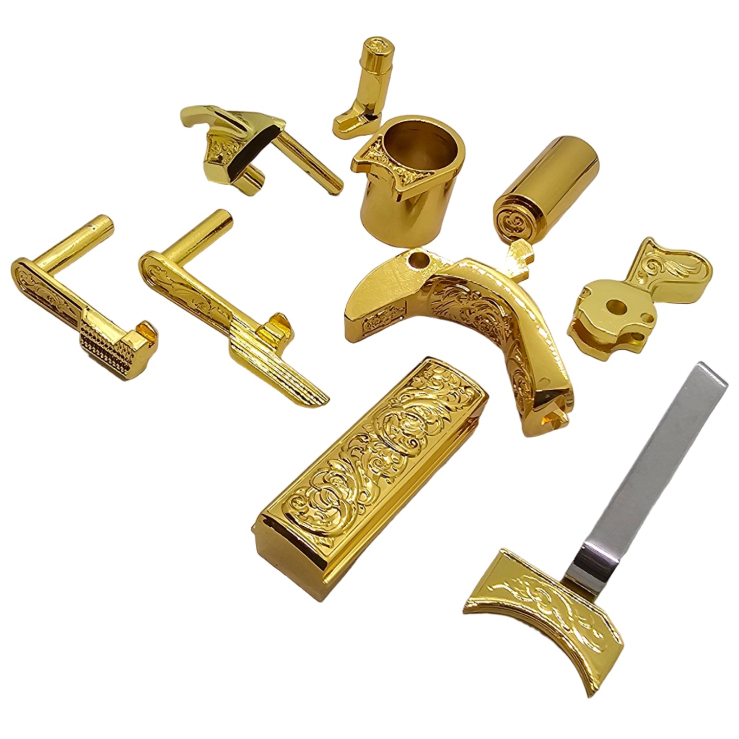 Custom Gold-Plated 1911 Full Size Parts Kit – 10pc Engraved Steel Replacement 🔥 Save $100 for a Limited Time! 🔥