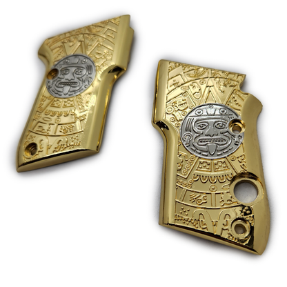 BERETTA 21A Bobcat 3032 Tomcat Metal Grips - Beretta Nickel Gold #T-TC17