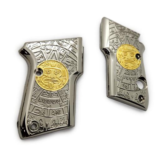BERETTA 21A Bobcat 3032 Tomcat Metal Grips - Beretta Nickel Gold #T-TC17