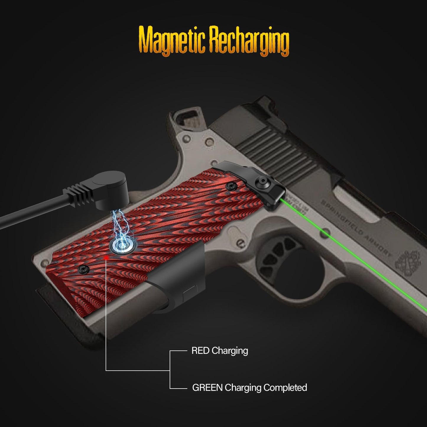 G10 1911 Laser Grip Sight No Rail w/Rechargeable Battery w/Ambi Safety cut Full Size