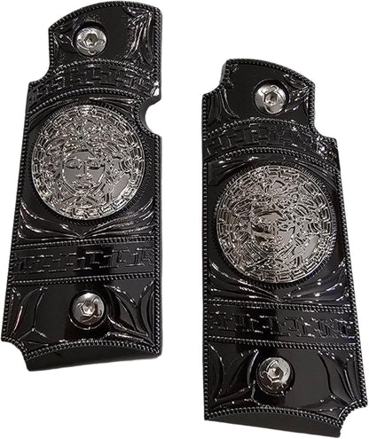 Kimber Micro Carry 380 ACP Metal Grips – Scroll Design with Ambi Cut Black Nickel