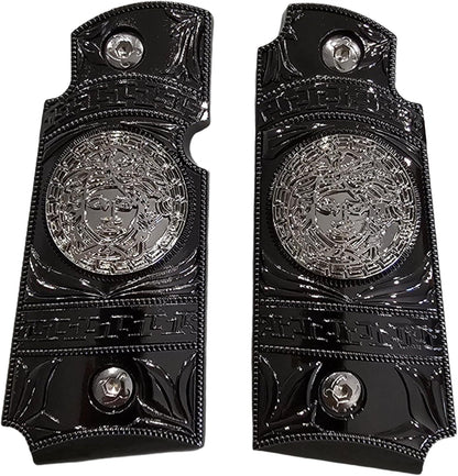 Kimber Micro Carry 380 ACP Metal Grips – Scroll Design with Ambi Cut Black Nickel