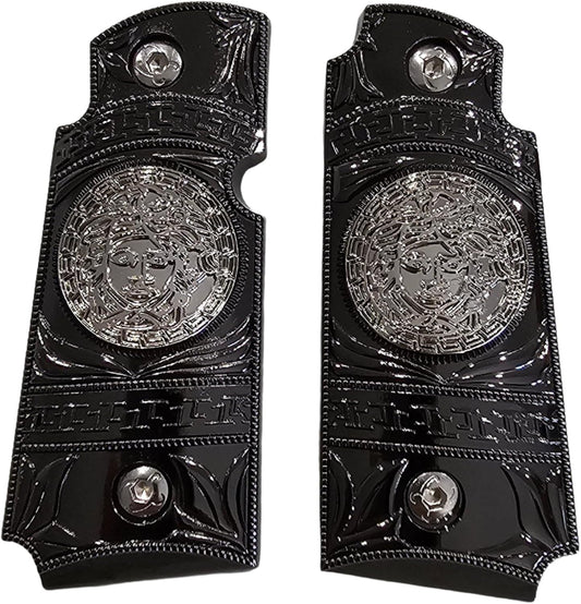 Kimber Micro Carry 380 ACP Metal Grips – Scroll Design with Ambi Cut Black Nickel