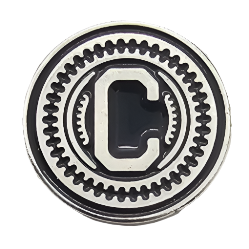 2 x Letters C GRIP MEDALLIONS Real Silver Plated 13 MM